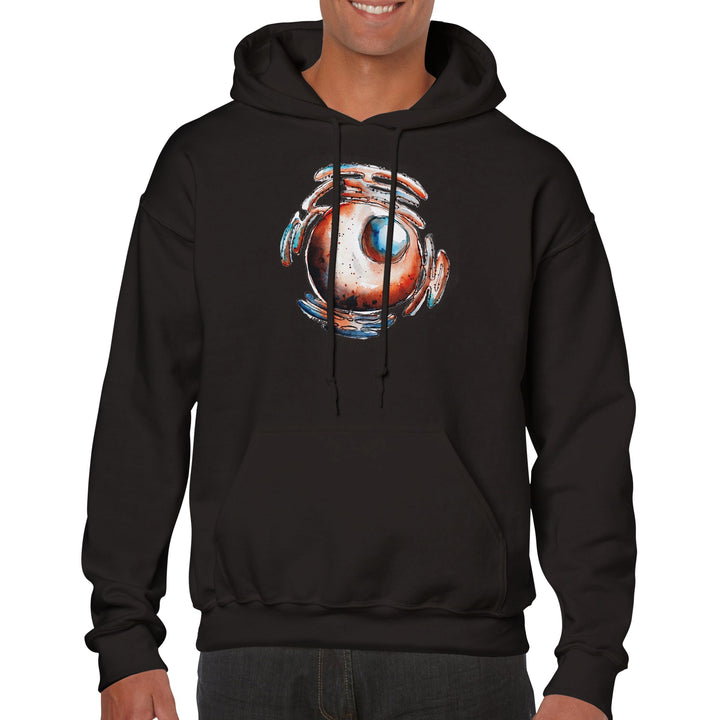 cell nucleus watercolor design on black hoodie by ontogenie
