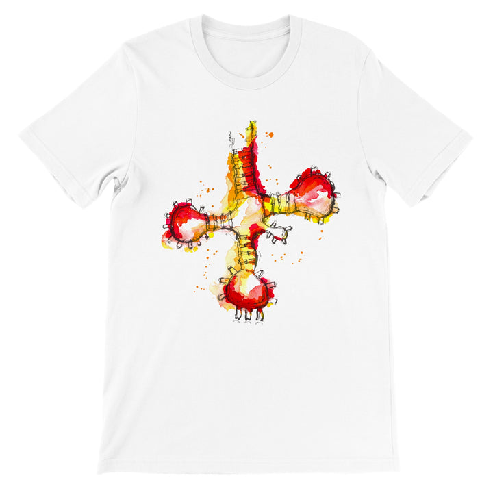 trna red/orange design on white tshirt by ontogenie