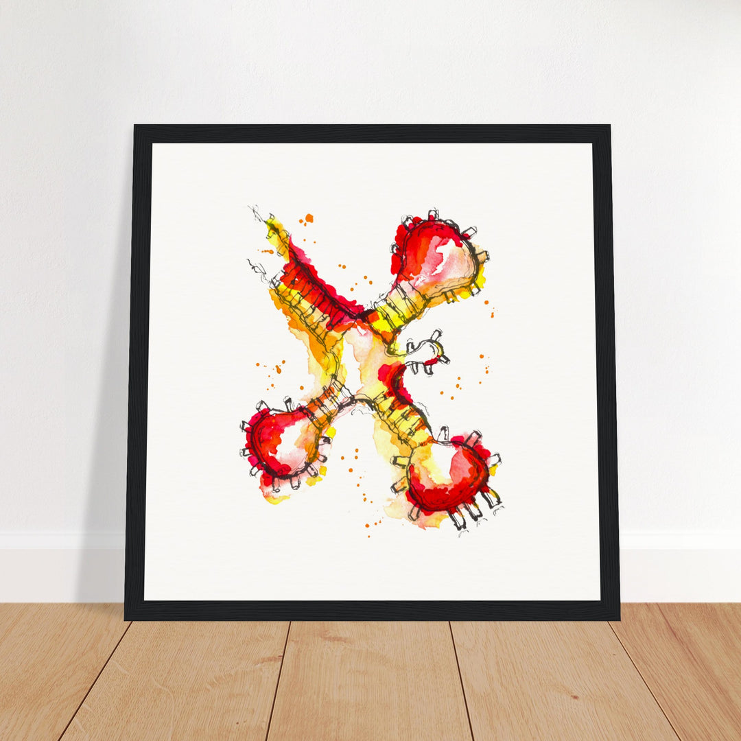 framed print of trna molecule watercolor painting by ontogenief831