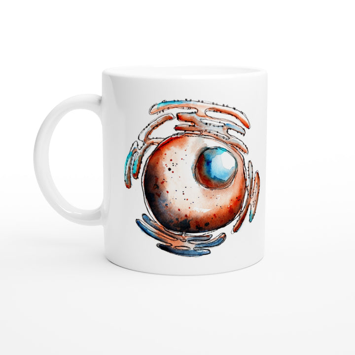 cell nucleus abstract design on white  mug