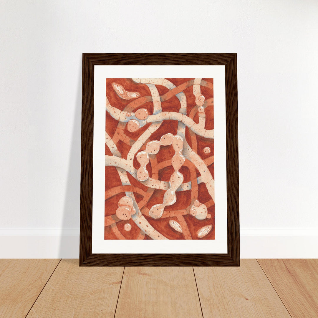 neurospora crassa filamentous fungus art print black frame