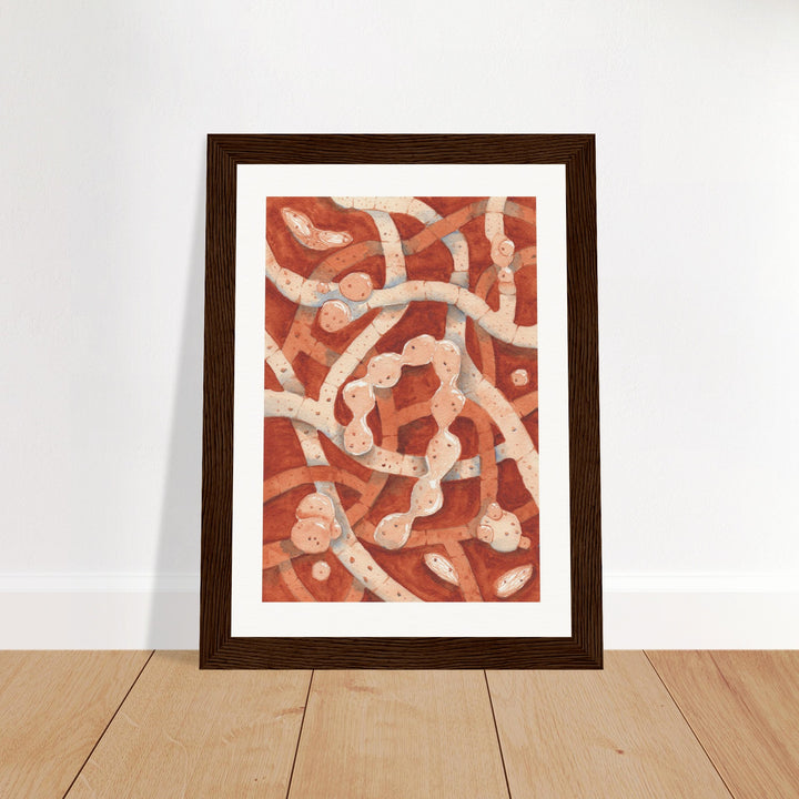 neurospora crassa filamentous fungus art print black frame