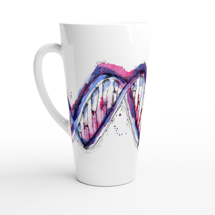 purple abstract dna mug design by ontogenie/latte mug