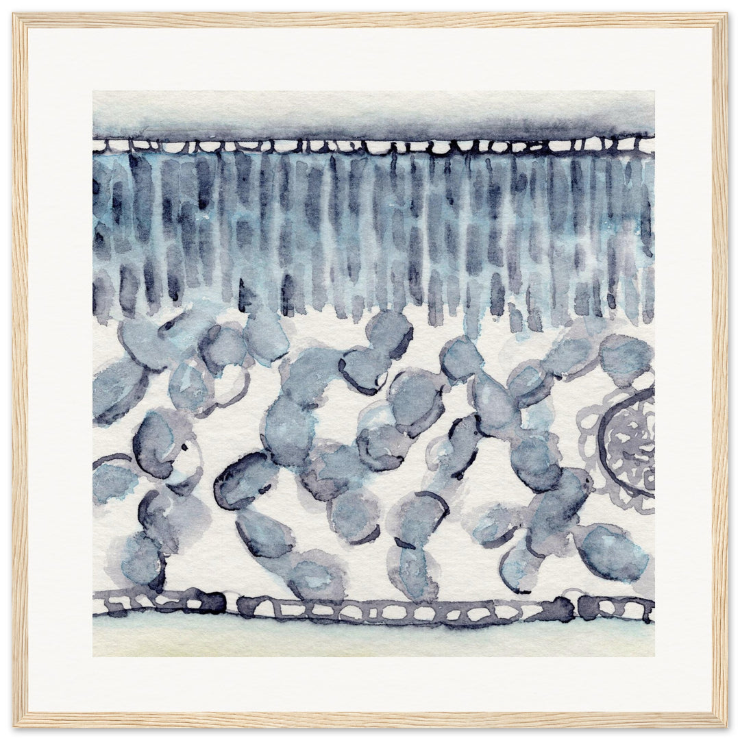 dicot leaf cross section abstract watercolor framed print