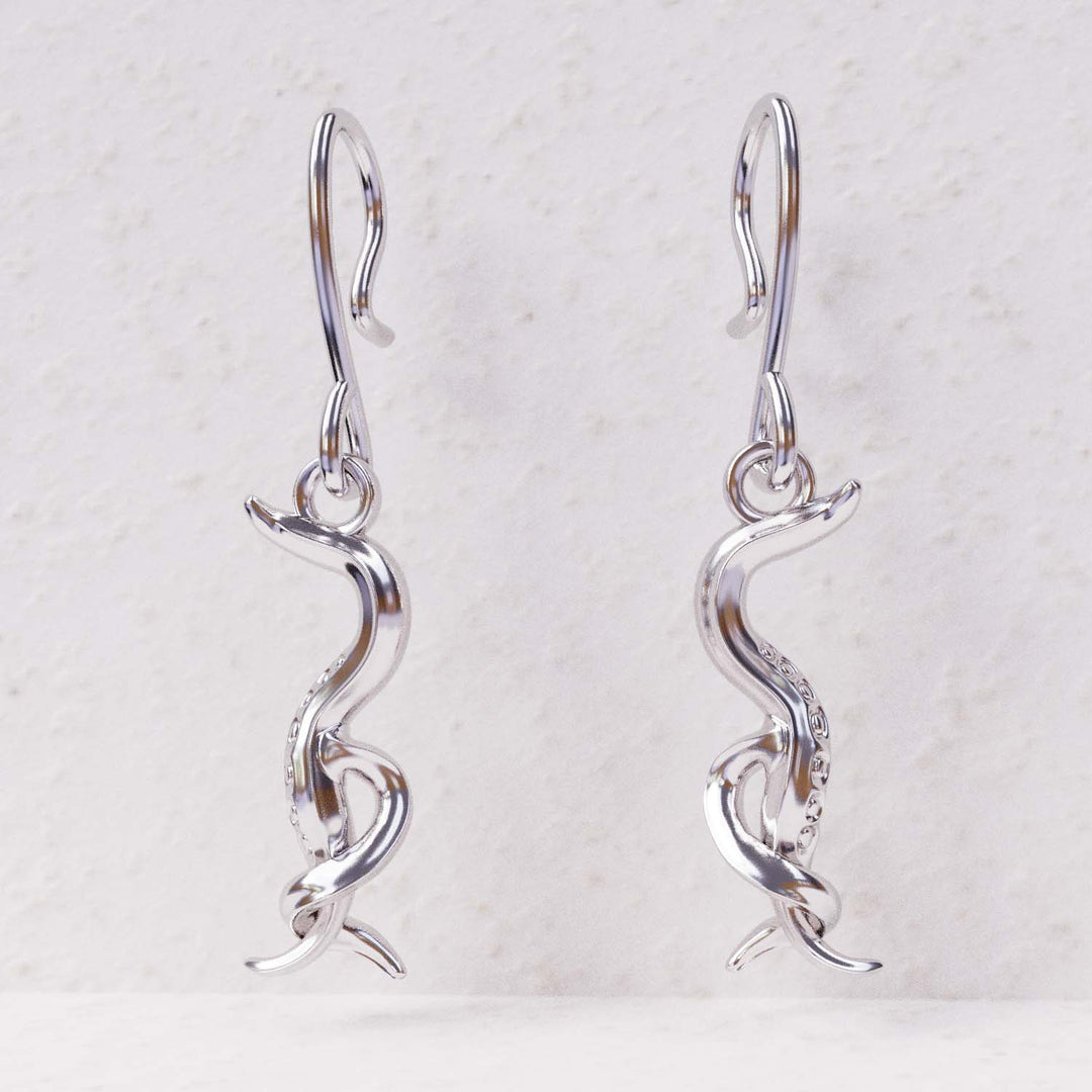 silver render of C elegans earrings by ontogenie