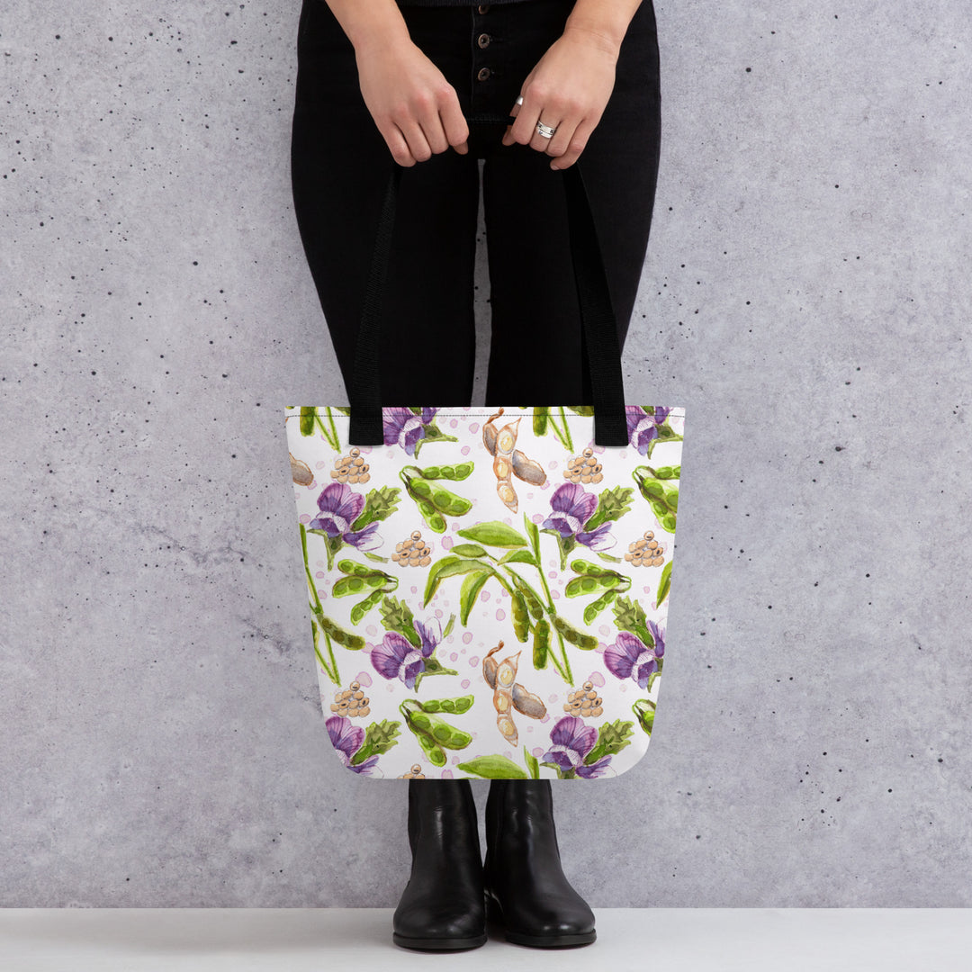 soybean botanical tote bag