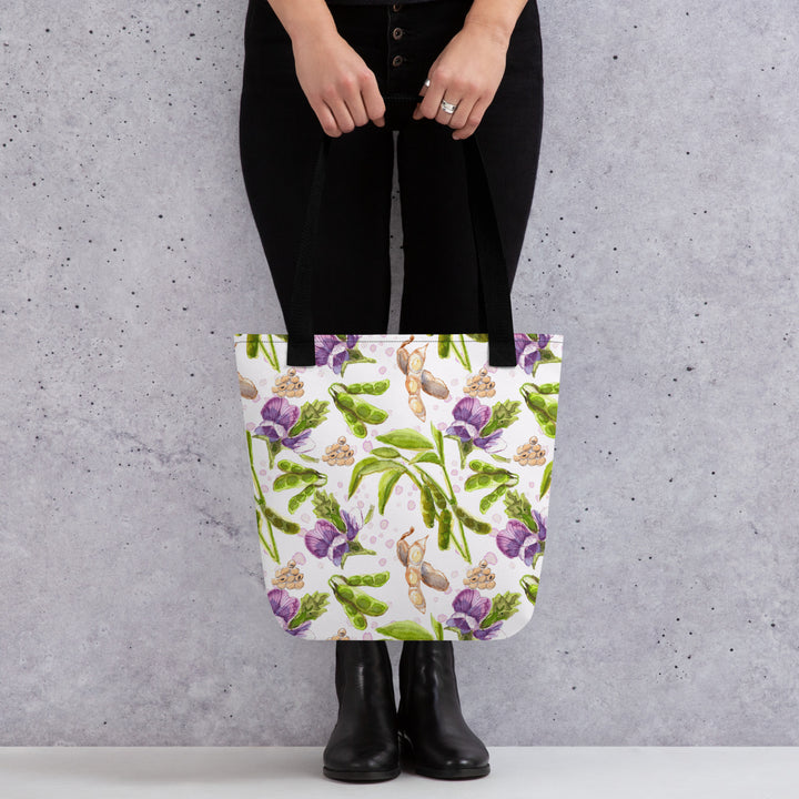 soybean botanical tote bag