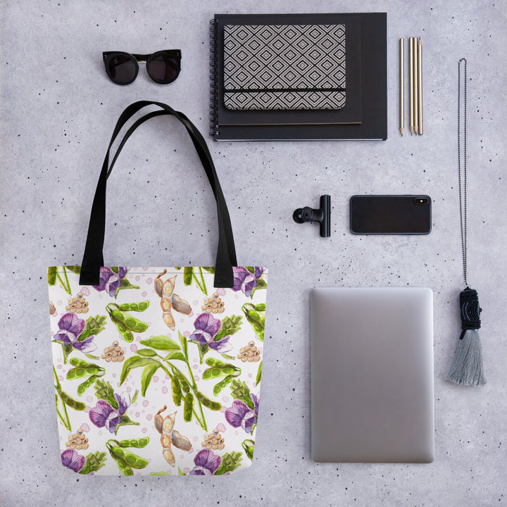 soybean botanical tote bag