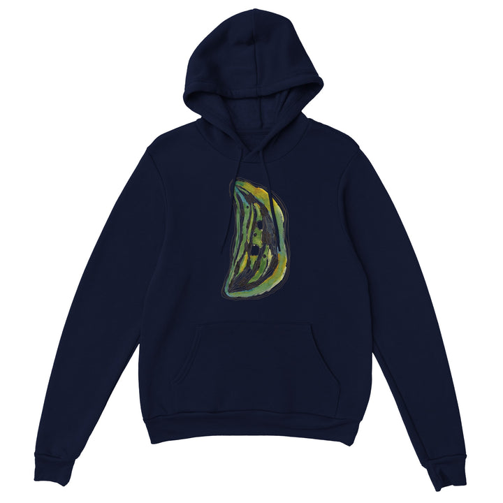 chloroplast watercolor design on navy blue hoodie by ontogenie