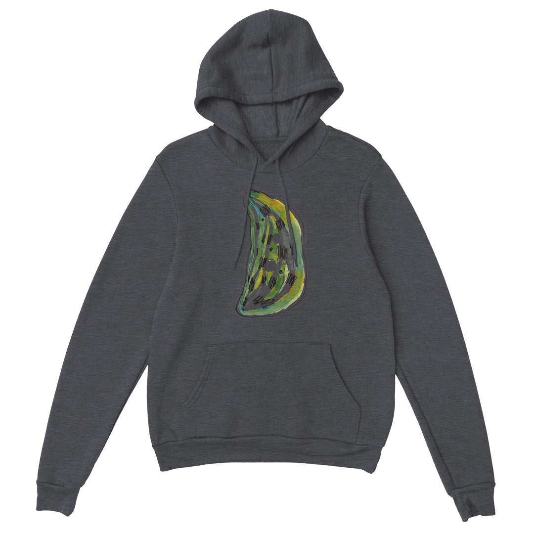 chloroplast watercolor design on dark gray hoodie by ontogenie