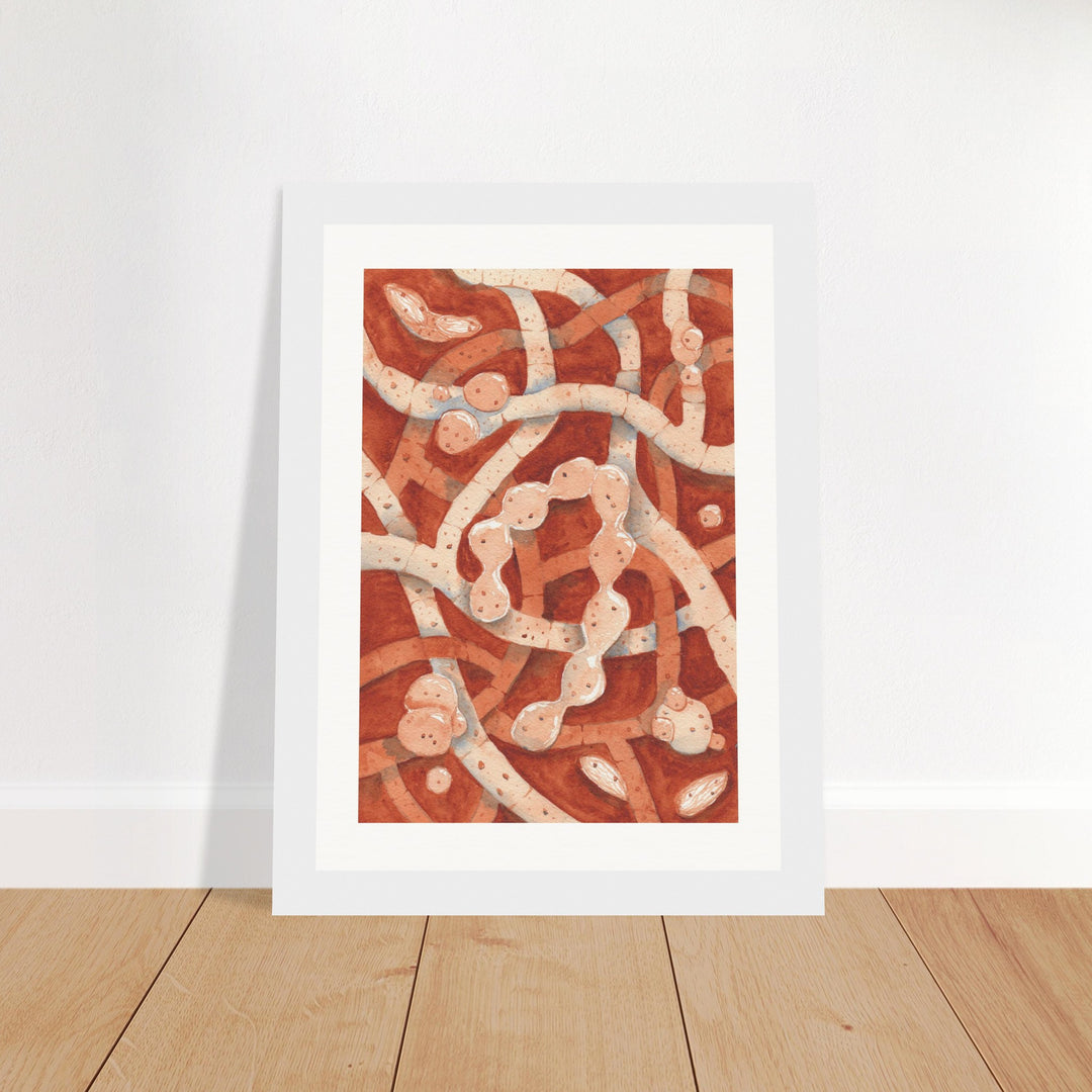 neurospora crassa filamentous fungus art print white frame
