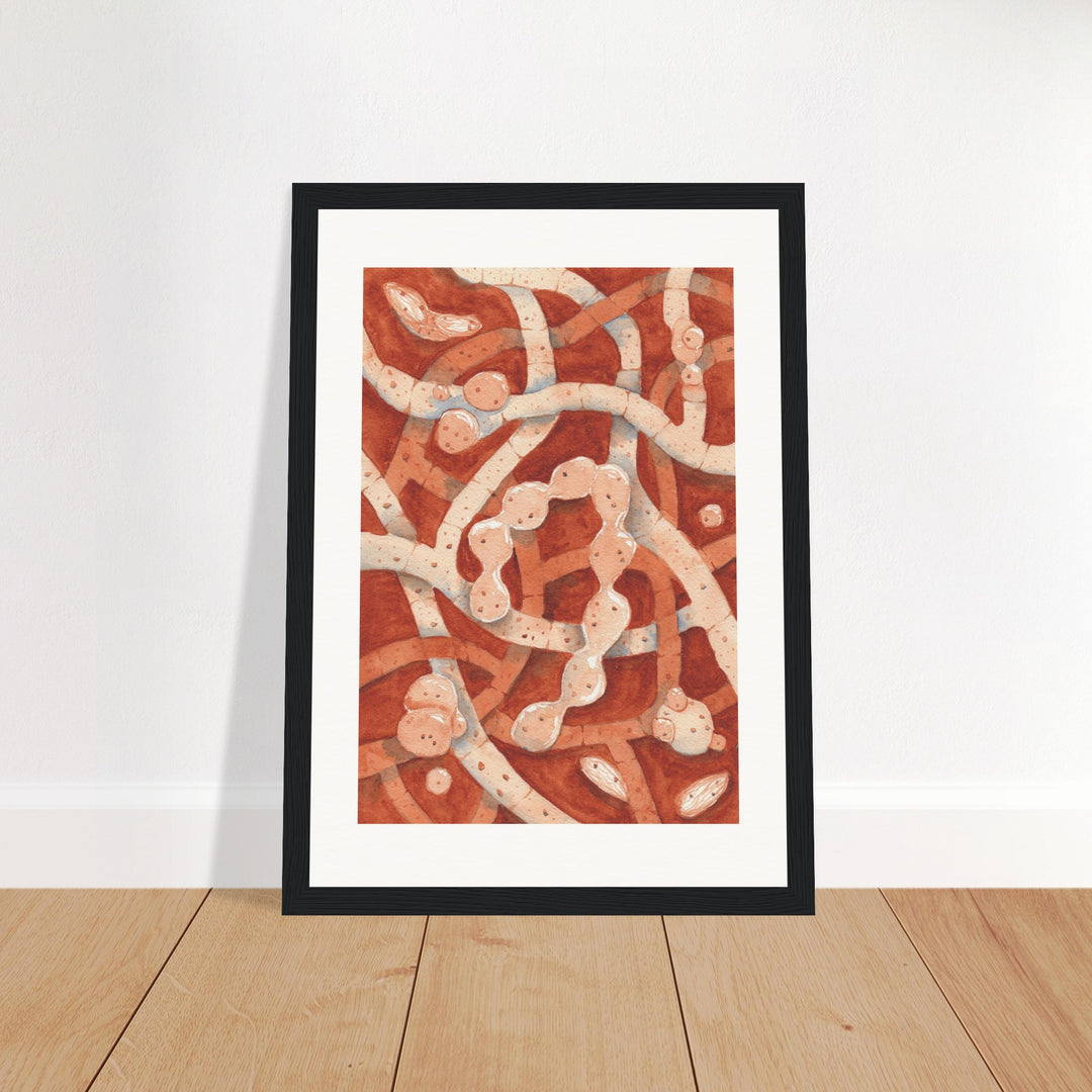 neurospora crassa filamentous fungus art print black frame