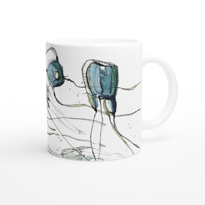 box jelly watercolor painting on mug 11 oz by ontogenie