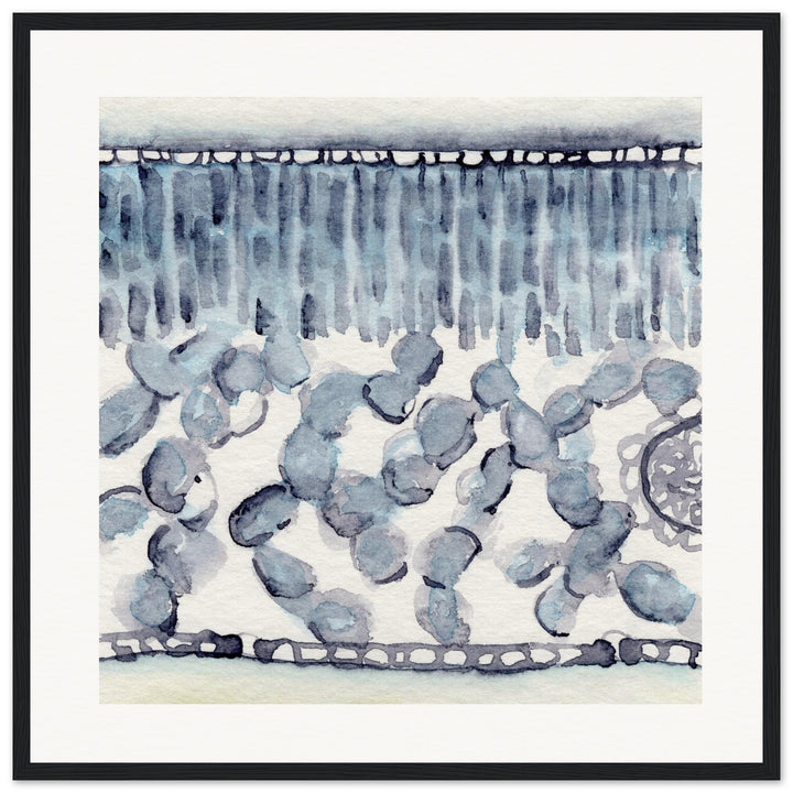 dicot leaf cross section abstract watercolor framed print
