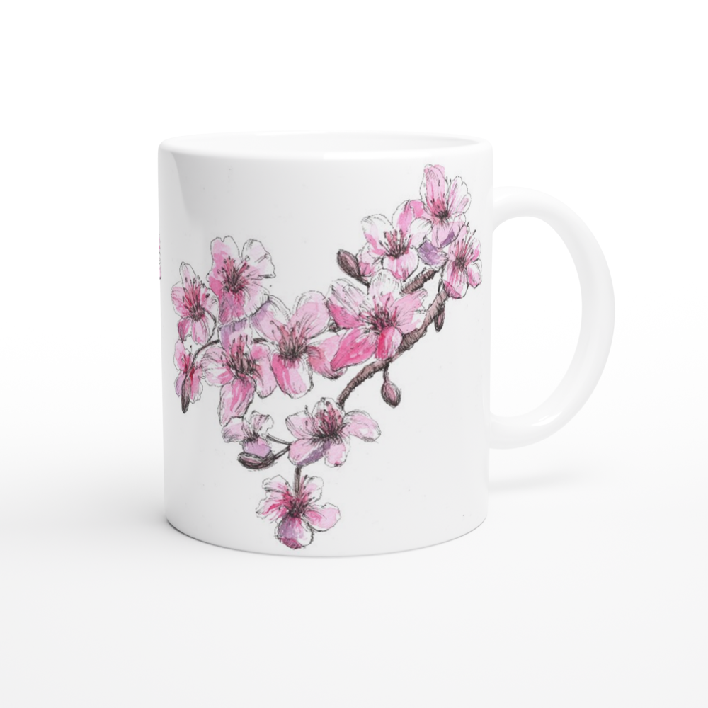 cherry blossom ceramic mug