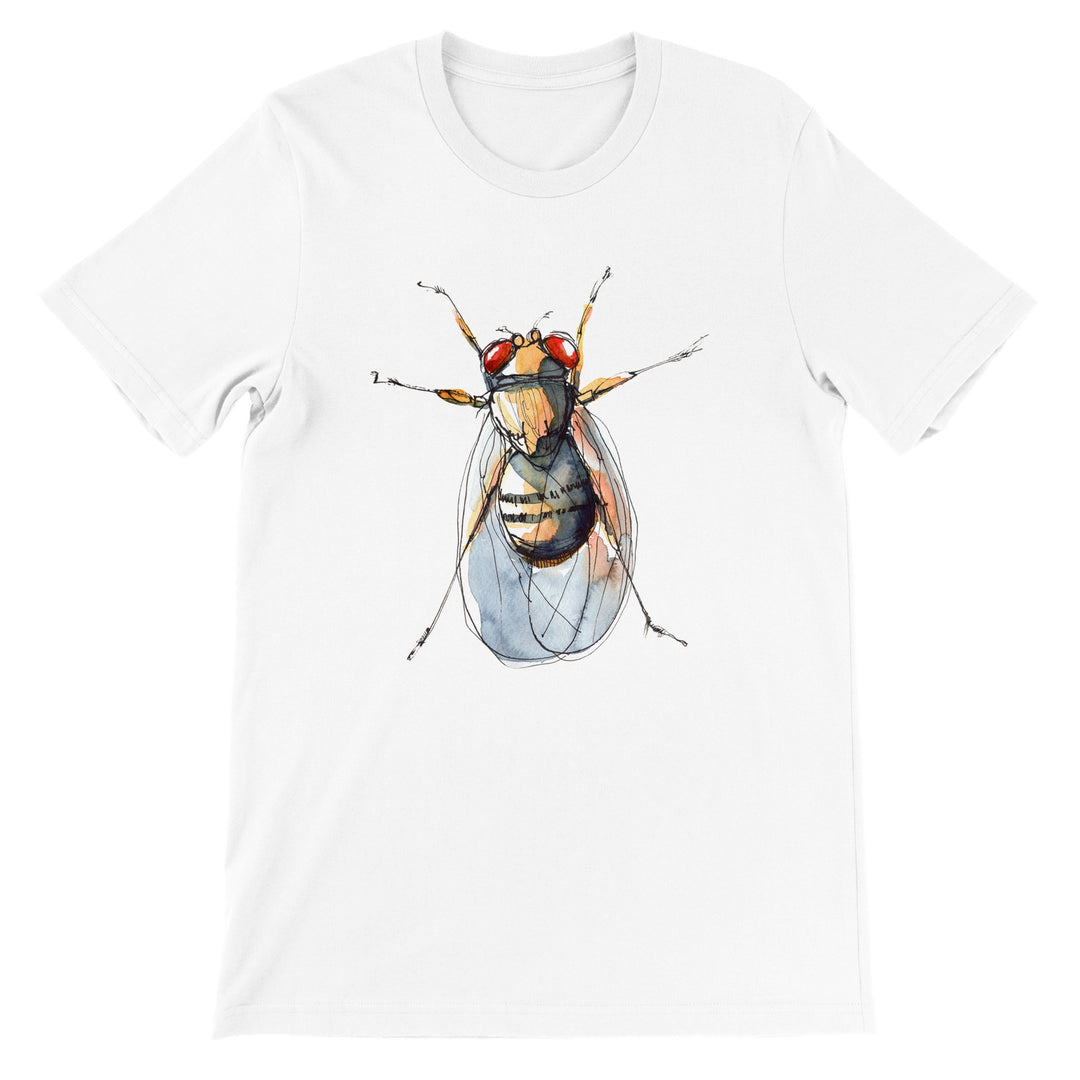 drosophila fruit fly t-shirt in white by ontogenie