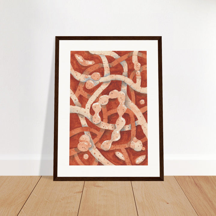 neurospora crassa filamentous fungus art print black frame
