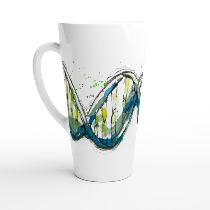 green dna science art biology mug by ontogenie