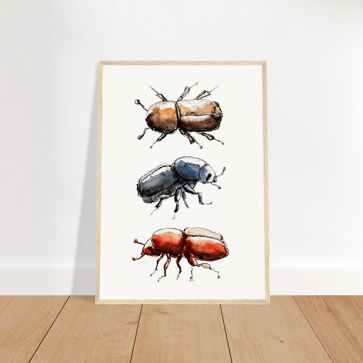 bark beetle wall art, wood frame