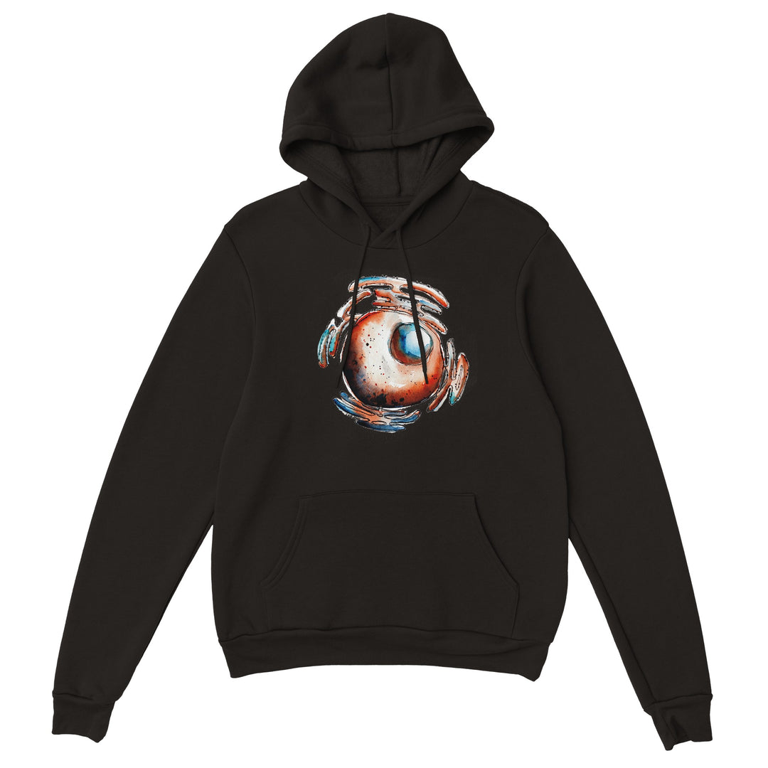 cell nucleus watercolor design on black hoodie by ontogenie