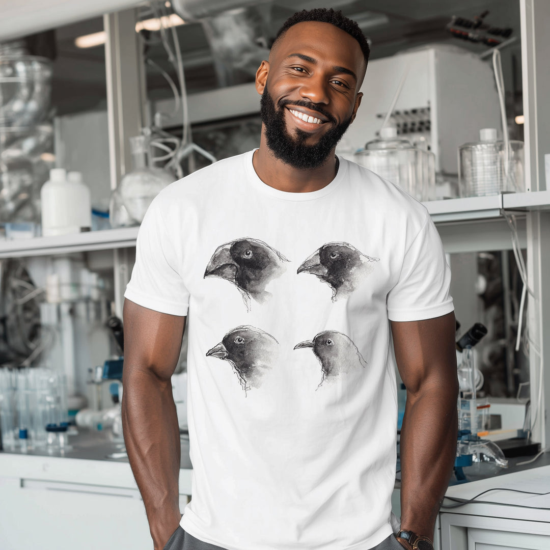 darwin finches t-shirt on model
