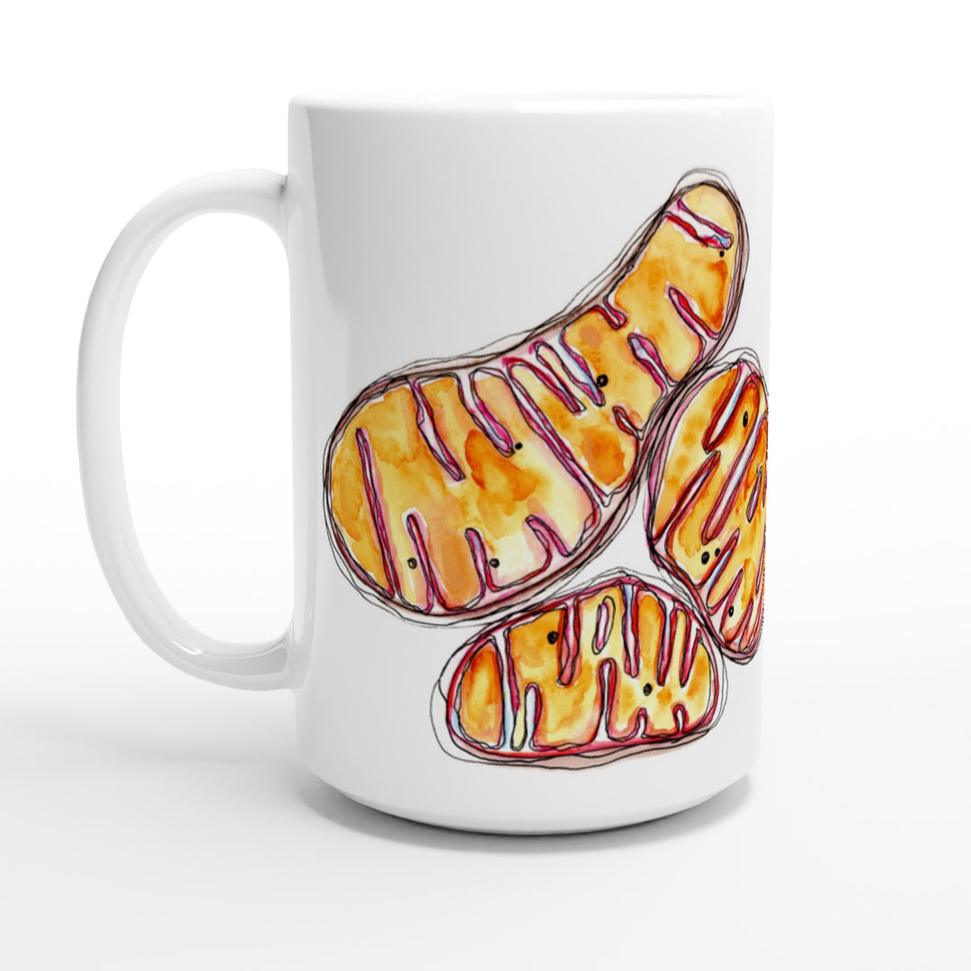 abstract mitochondria painting printed on mug by ontogenie