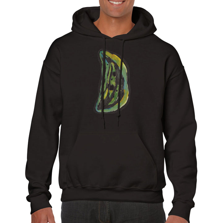 chloroplast watercolor design on black hoodie by ontogenie
