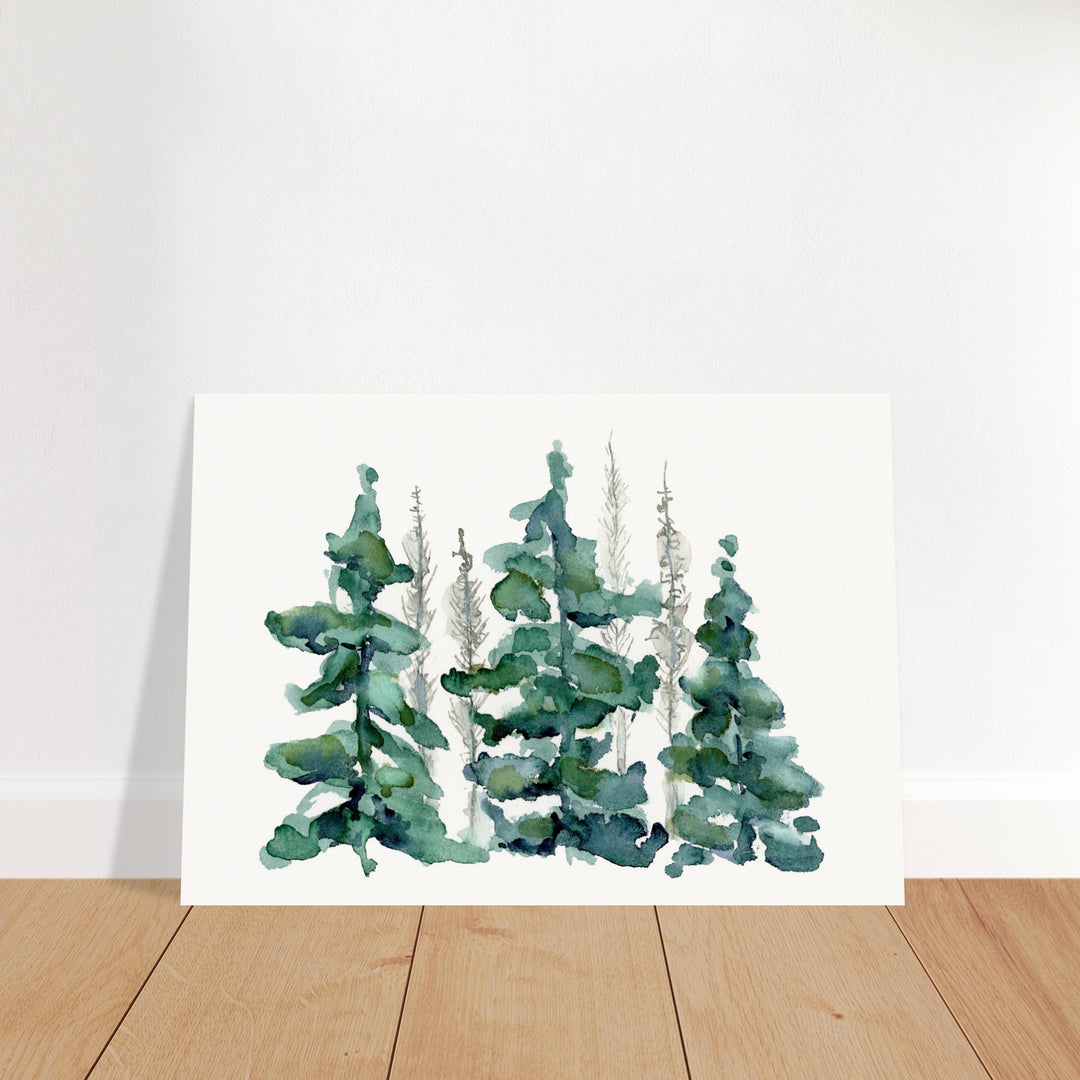 spruce forest under bark beetle attack watercolor painting by ontogenie