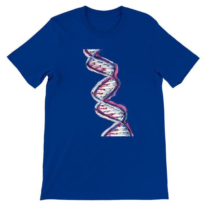 purple watercolor dna design on t shirt by ontogenie