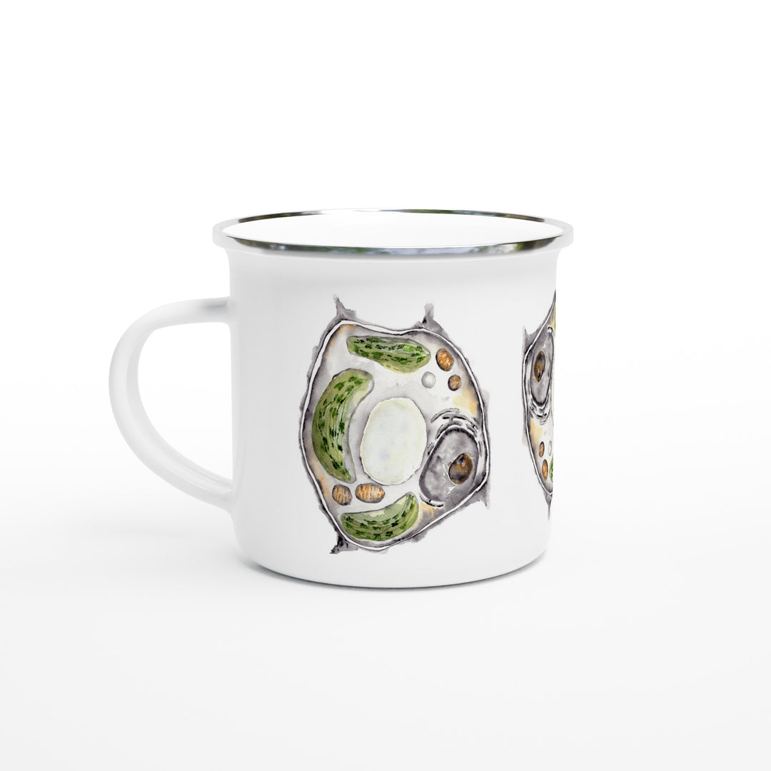 plant cell abstract watercolor enamel mug by ontogenie