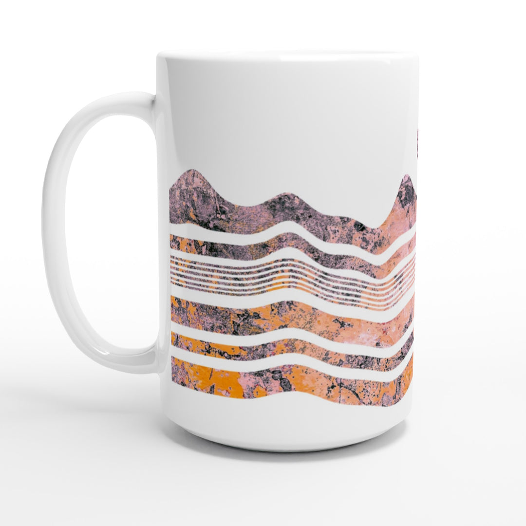 pink geological dip slip fault design on ceramic mug by ontogenie