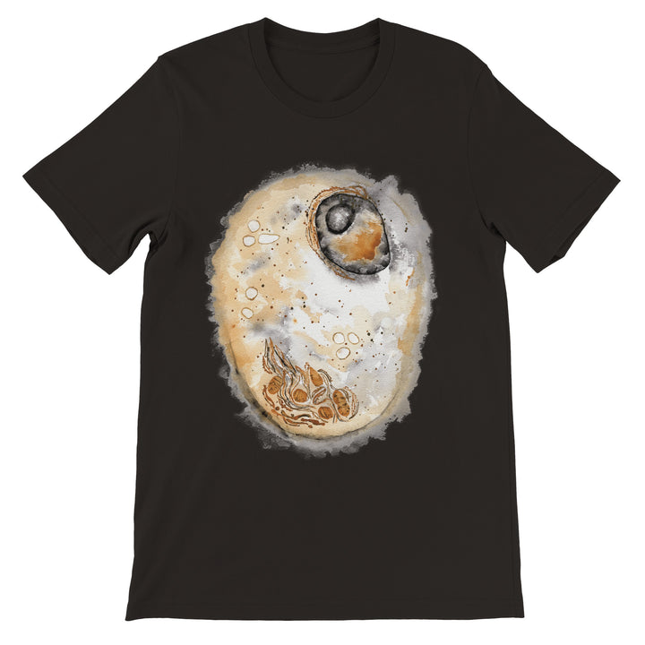 animal cell watercolor painting print on black t-shirt by ontogenie