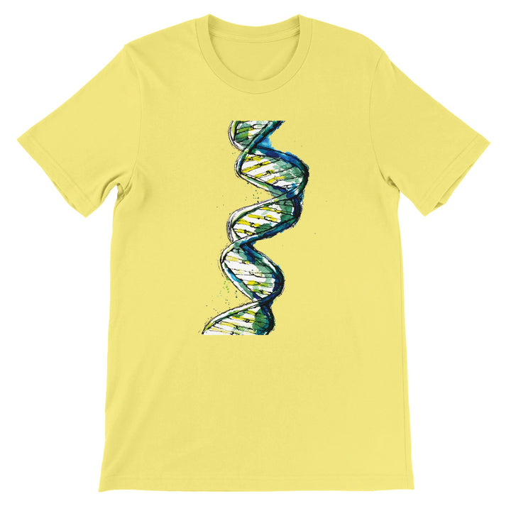 green watercolor dna design on tshirt by ontogenie