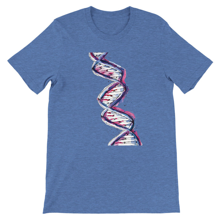 purple watercolor dna design on t shirt by ontogenie