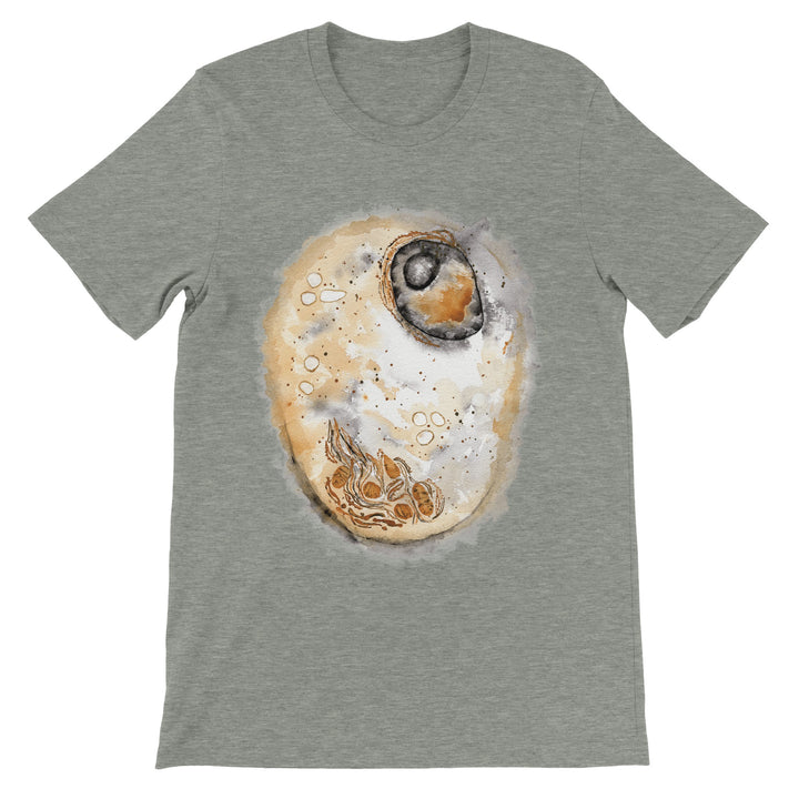 animal cell watercolor painting print on heather grey t-shirt by ontogenie