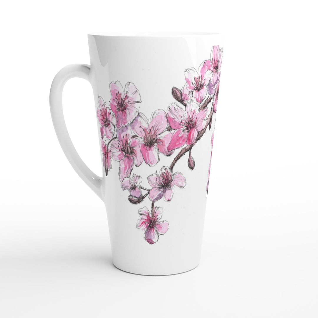 cherry blossom ceramic mug, latte size