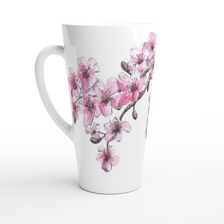 cherry blossom ceramic mug, latte size