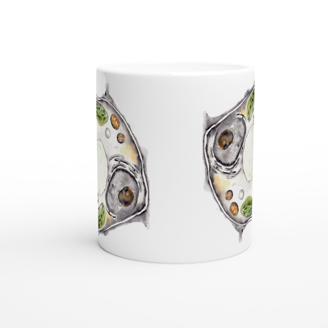 plant cell abstract watercolor coffee mug by ontogenie
