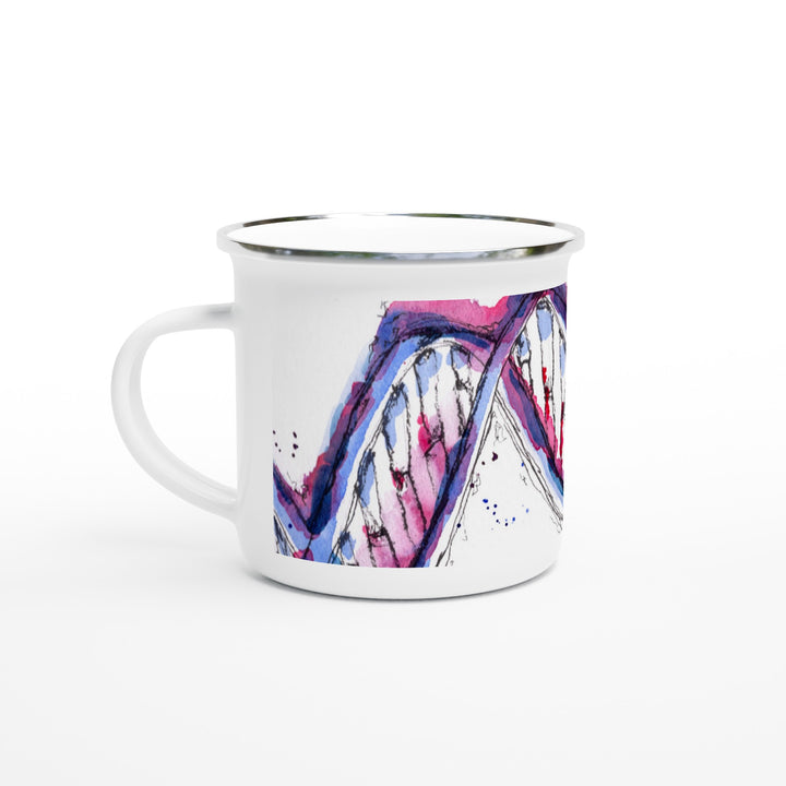 purple abstract dna mug design by ontogenie/enamel mug