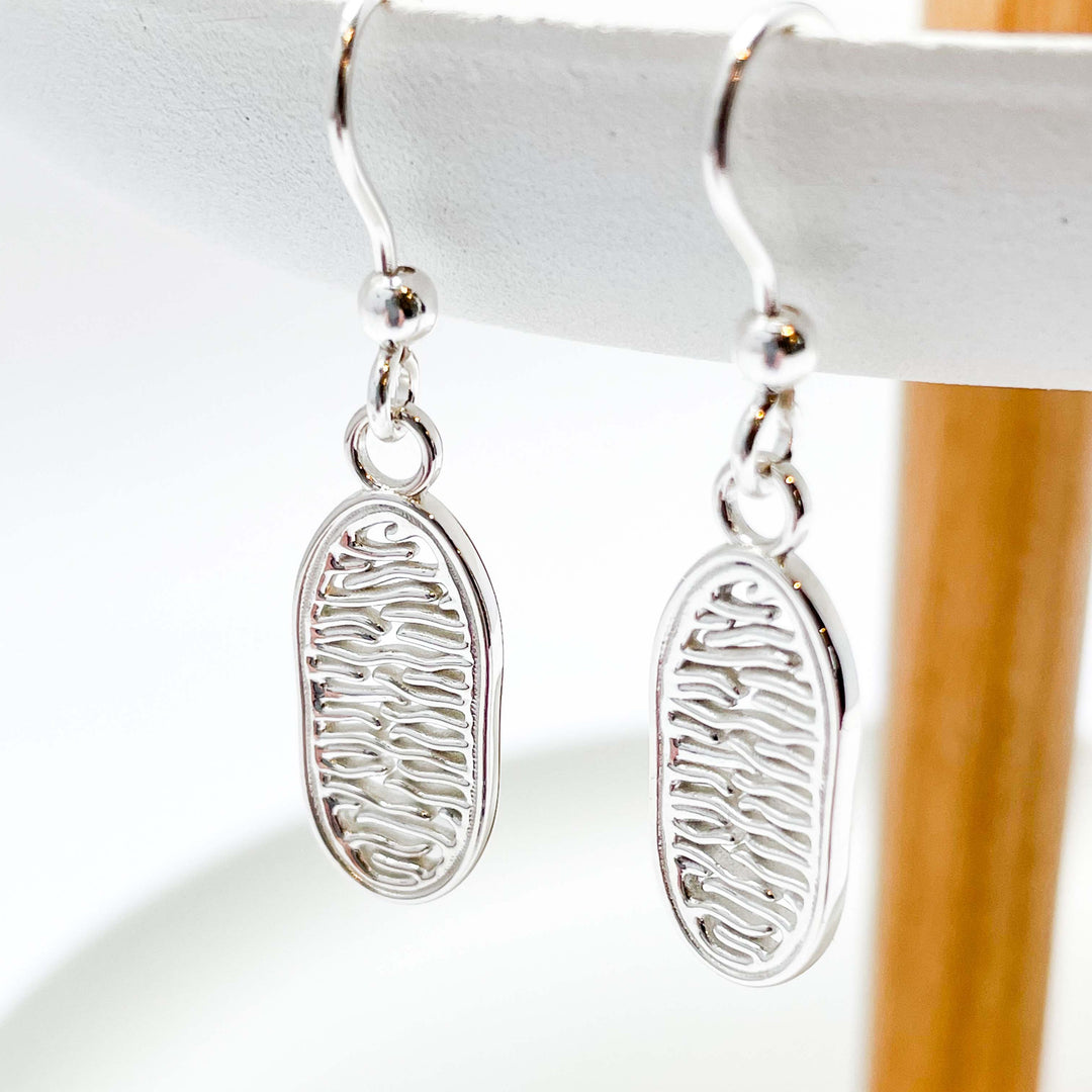sterling silver mitochondria earrings by ontogenie