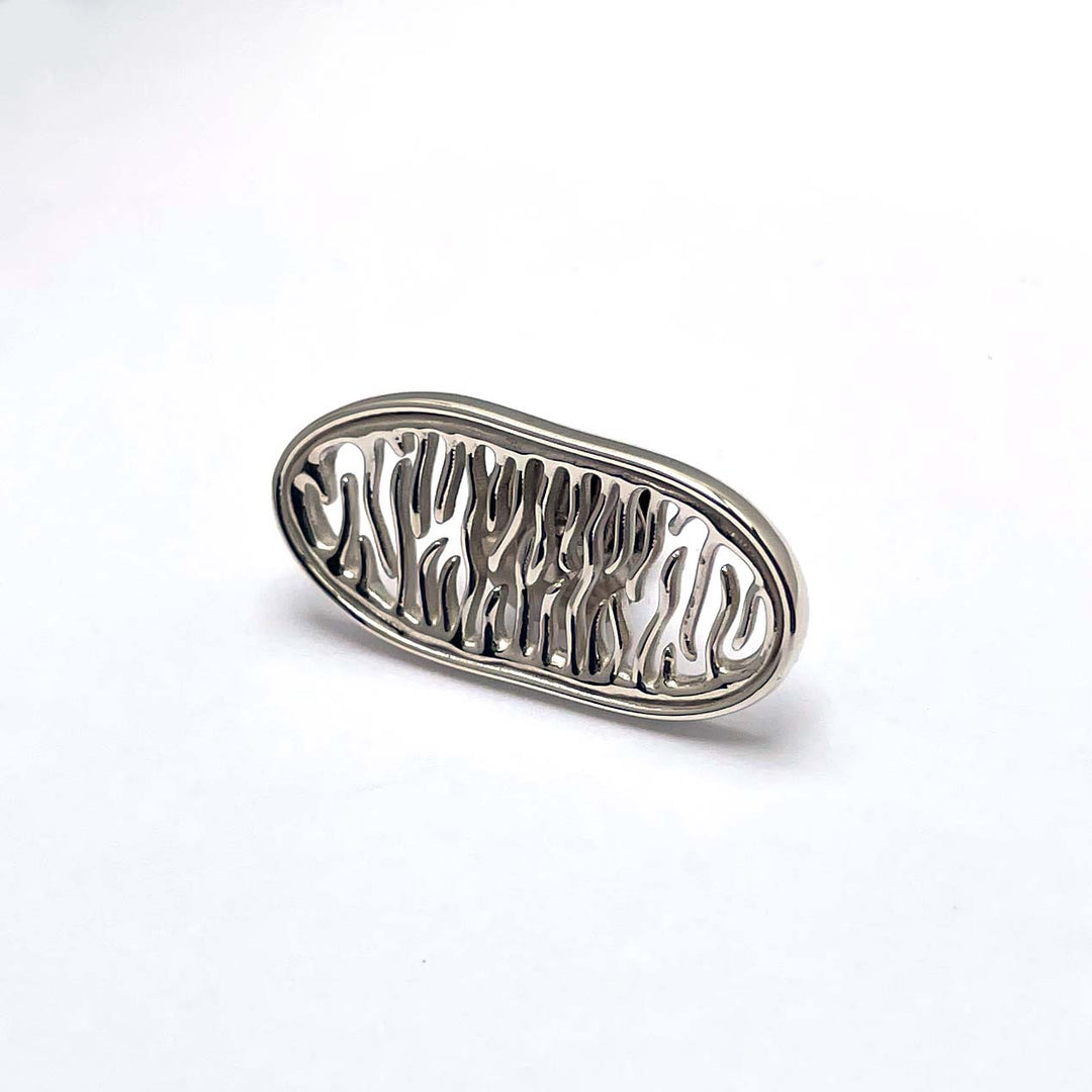 mitochondrion lapel pin sterling silver ontogenie