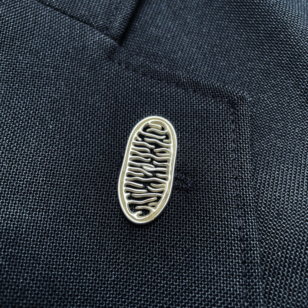 mitochondrion lapel pin sterling silver ontogenie