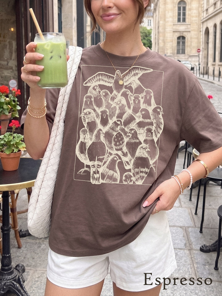 pigeon t-shirt in espresso comfort color