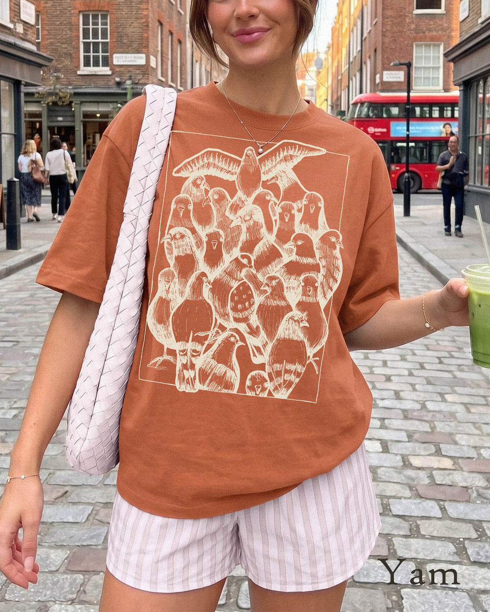 pigeon t-shirt in yam comfort color