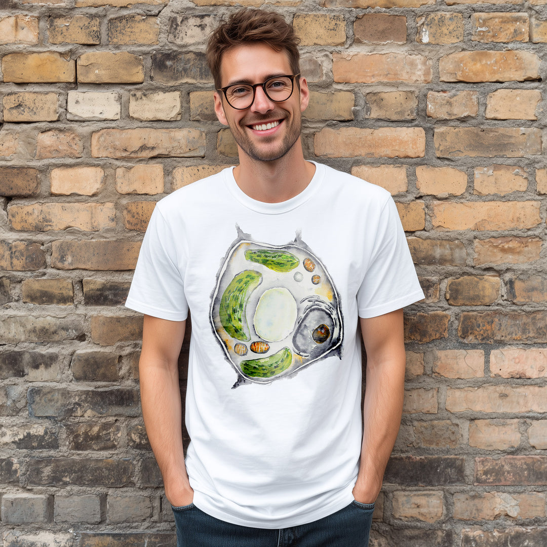 plant cell design white tshirt male model