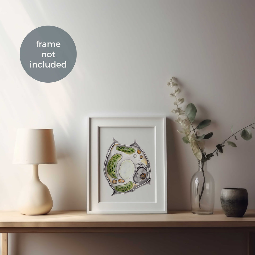 abstract watercolor plant cell art print by ontogenie-frame mockup