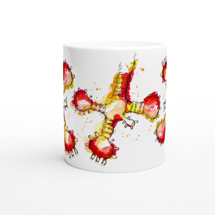 transfer RNA mug abstract print on white ceramic mug
