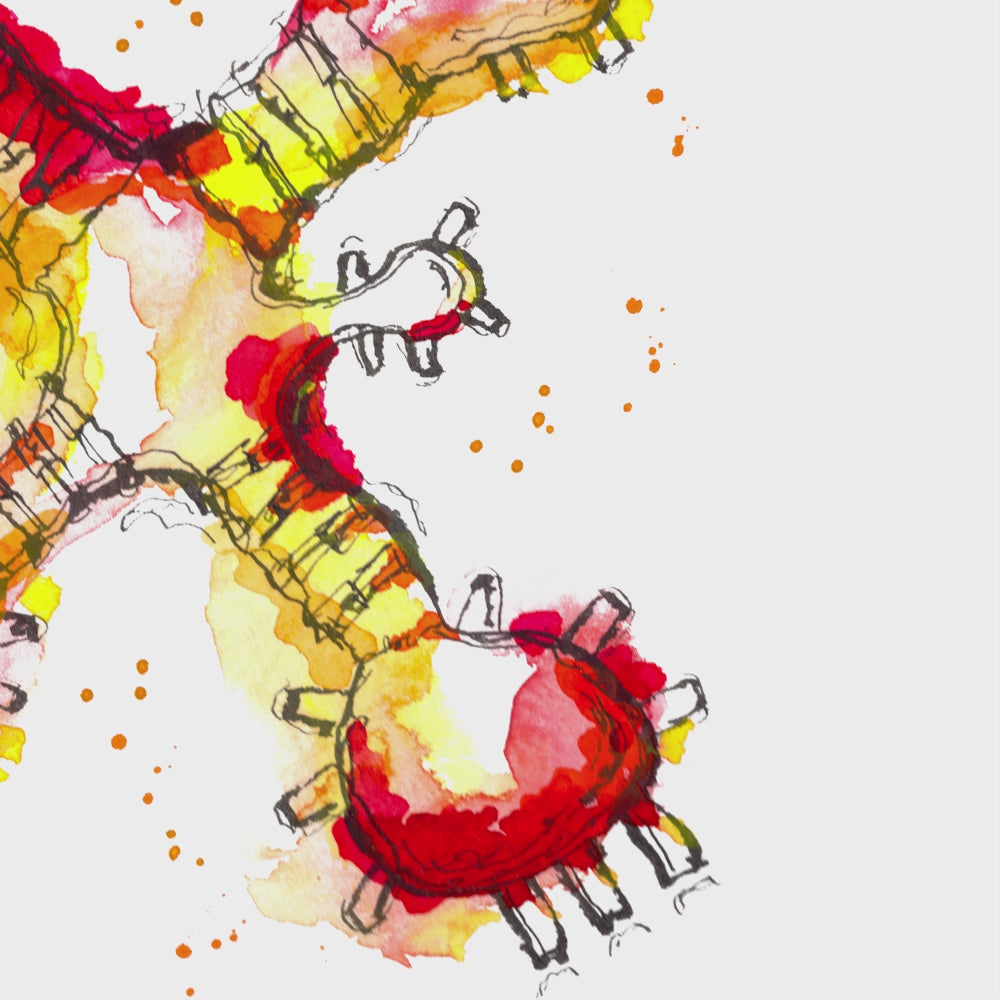 animation of tRNA watercolor painting by ontogenie