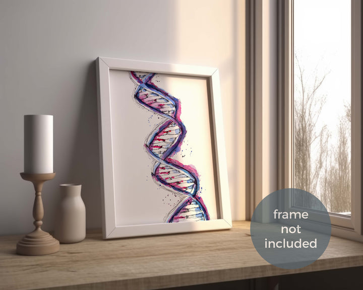 DNA in Lila Kunstdruck