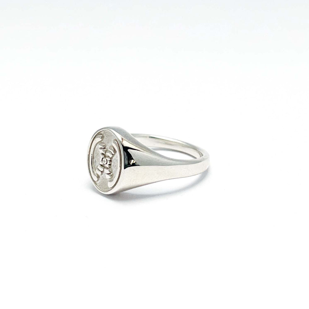 Rosalind Frankin Signet Ring in polished silver by ontogenie